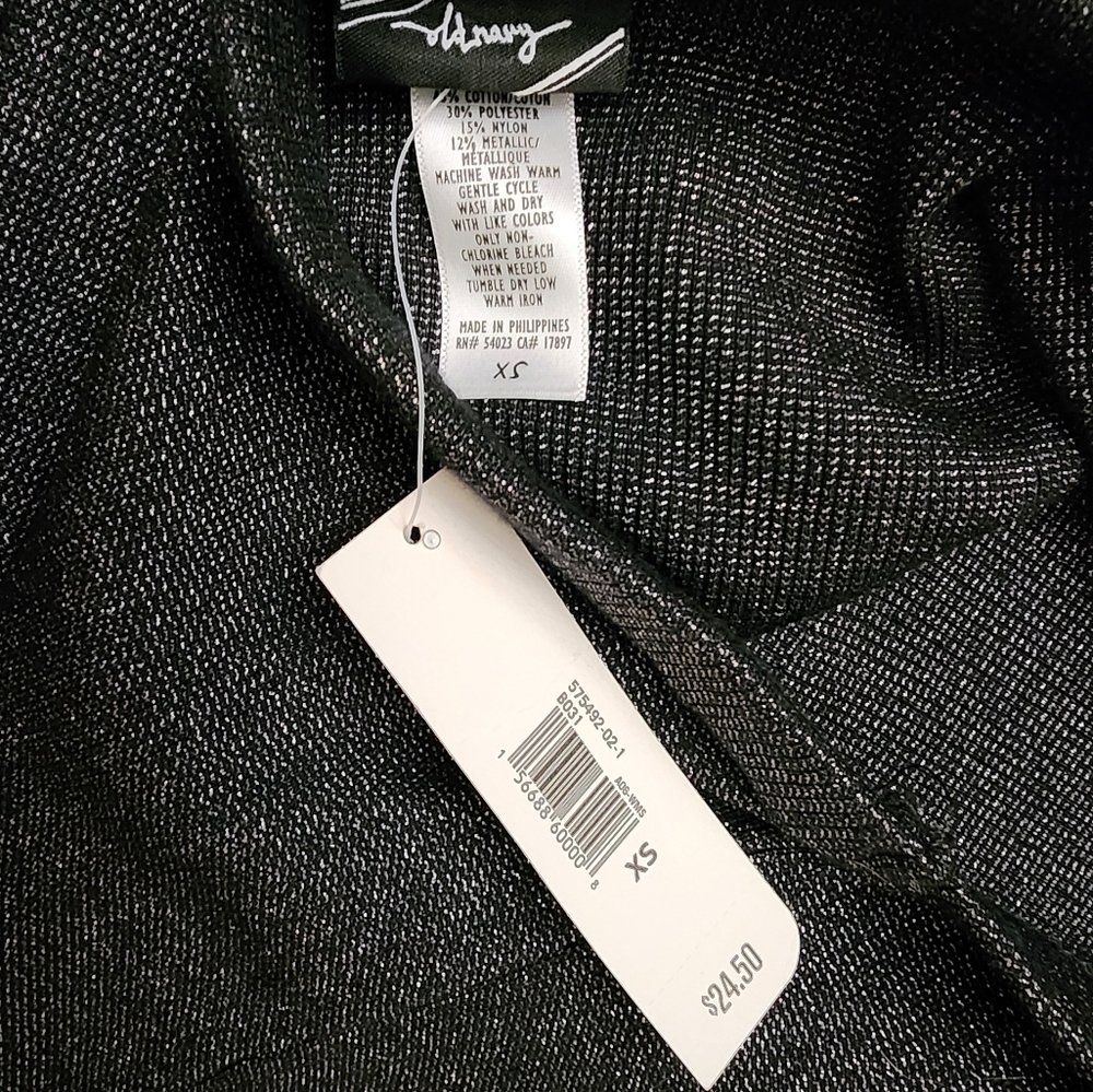 Charcoal Sparkle Hooded Zip Up Sleeveless Top, Women's XS [NWT!] - Picture 6 of 8